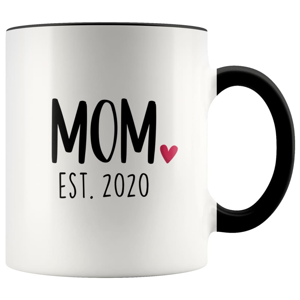 Mom Est. 2020 New Mom Gift First Mothers Day Gift Personalized Expecting Mom Coffee Mug Tea Cup $14.99 | Black Drinkware