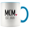 Mom Est. 2020 New Mom Gift First Mothers Day Gift Personalized Expecting Mom Coffee Mug Tea Cup $14.99 | Blue Drinkware