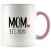 Mom Est. 2020 New Mom Gift First Mothers Day Gift Personalized Expecting Mom Coffee Mug Tea Cup $14.99 | Pink Drinkware
