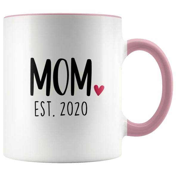 Mom Est. 2020 New Mom Gift First Mothers Day Gift Personalized Expecting Mom Coffee Mug Tea Cup $14.99 | Pink Drinkware
