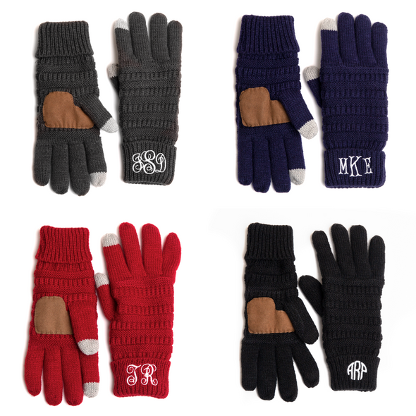 Monogram Gloves - Custom Gloves - Personalized Winter Gloves $24.99 | Red / Fancy Monogrammed Personalized Products
