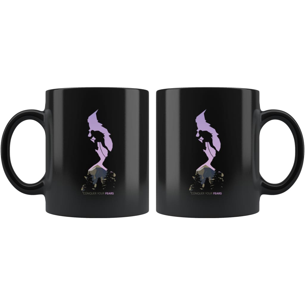 Motivational Climbing Coffee Mug - Conquer Your Fears Mug - BackyardPeaks