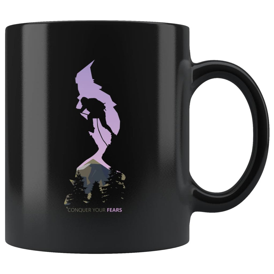 Motivational Climbing Coffee Mug - Conquer Your Fears Mug
