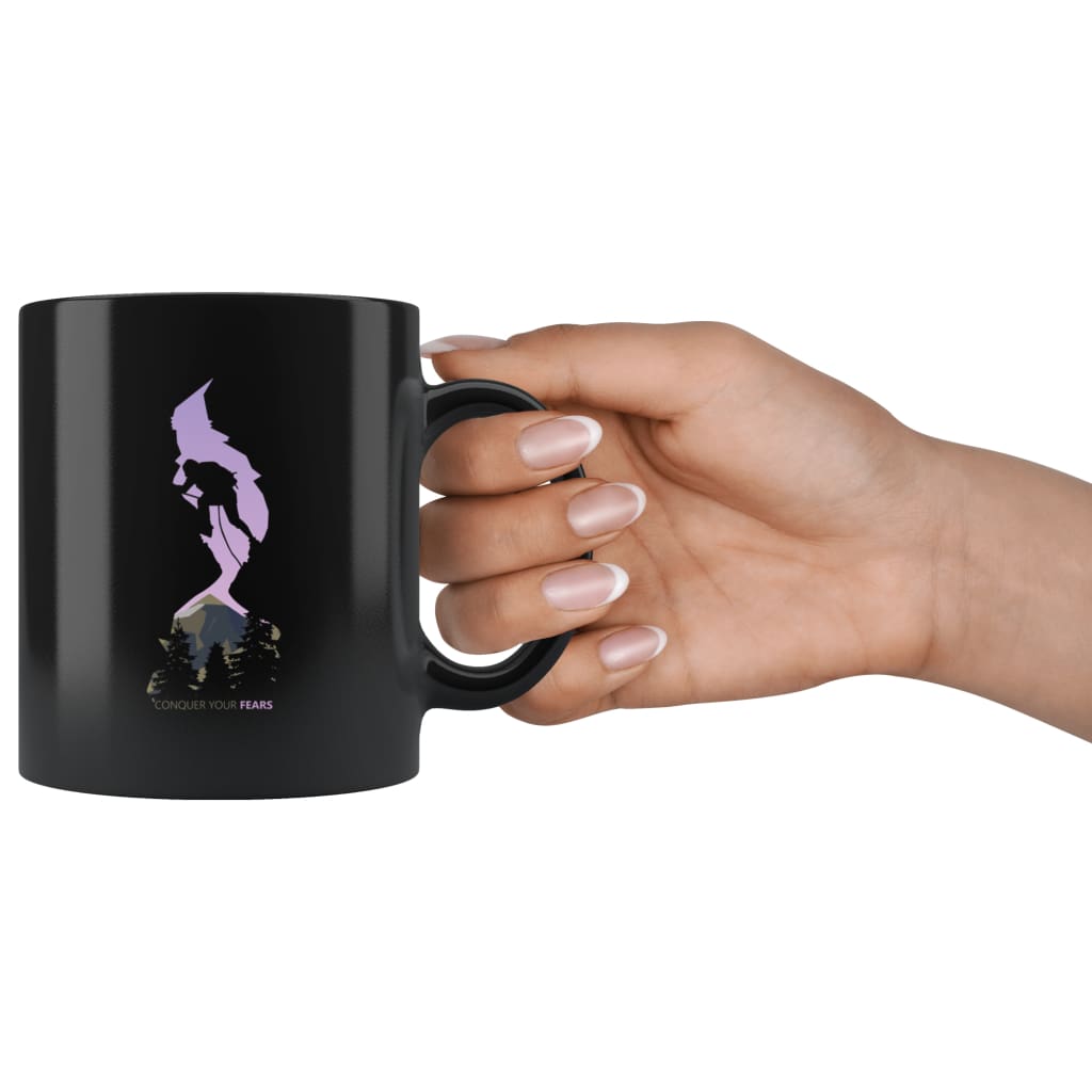 Motivational Climbing Coffee Mug - Conquer Your Fears Mug - BackyardPeaks