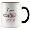 Nana Est 2020 Pregnancy Announcement Gift to New Nana Coffee Mug 11oz $14.99 | Black Drinkware