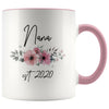 Nana Est 2020 Pregnancy Announcement Gift to New Nana Coffee Mug 11oz $14.99 | Pink Drinkware