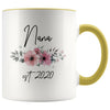 Nana Est 2020 Pregnancy Announcement Gift to New Nana Coffee Mug 11oz $14.99 | Yellow Drinkware