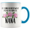 Nana Gift Ideas for Mother’s Day If Found In Microwave Please Return To Nana Coffee Mug Tea Cup 11 ounce $14.99 | Blue Drinkware