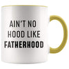 Funny First Father's Day New Dad Gift: Ain't No Hood Like Fatherhood Coffee Mug - BackyardPeaks