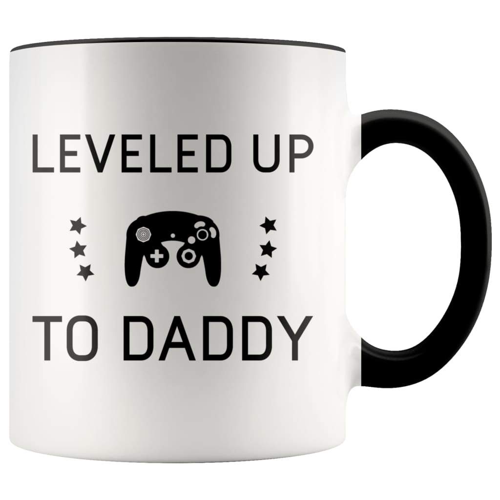 New Dad Gift - Leveled Up To Daddy Coffee Mug - BackyardPeaks