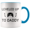 New Dad Gift - Leveled Up To Daddy Coffee Mug - BackyardPeaks