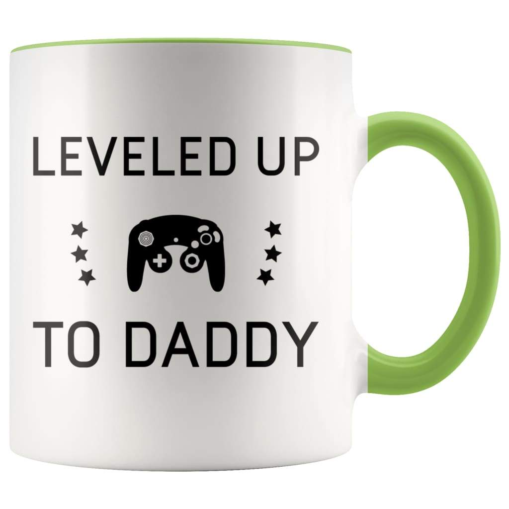 New Dad Gift - Leveled Up To Daddy Coffee Mug - BackyardPeaks