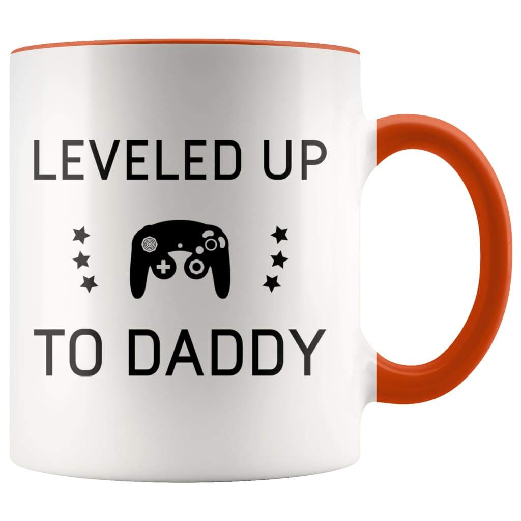 New Dad Gift - Leveled Up To Daddy Coffee Mug - BackyardPeaks