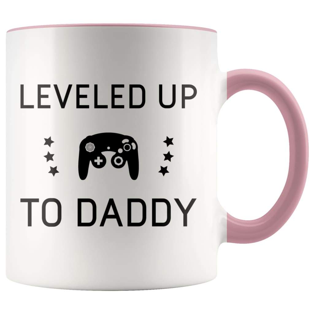 New Dad Gift - Leveled Up To Daddy Coffee Mug - BackyardPeaks