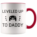 New Dad Gift - Leveled Up To Daddy Coffee Mug - BackyardPeaks