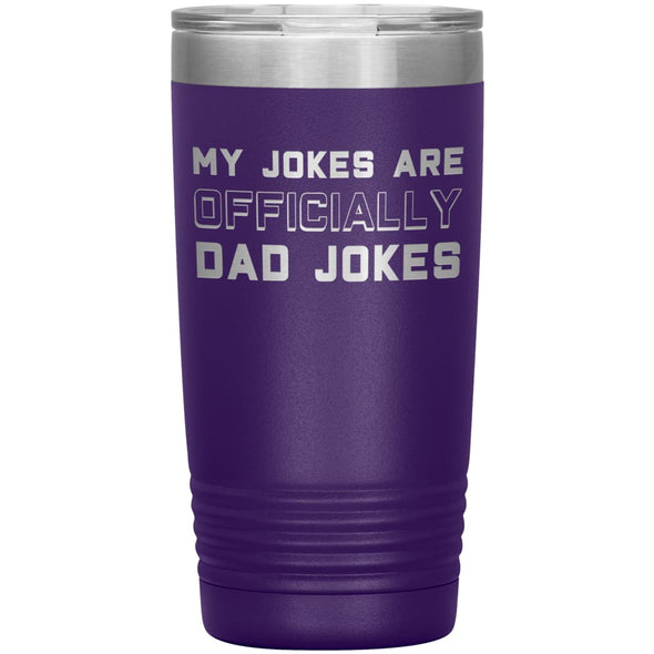 New Dad Gift My Jokes Are Officially Dad Jokes 20oz Insulated Vacuum Tumbler $29.99 | Purple Tumblers