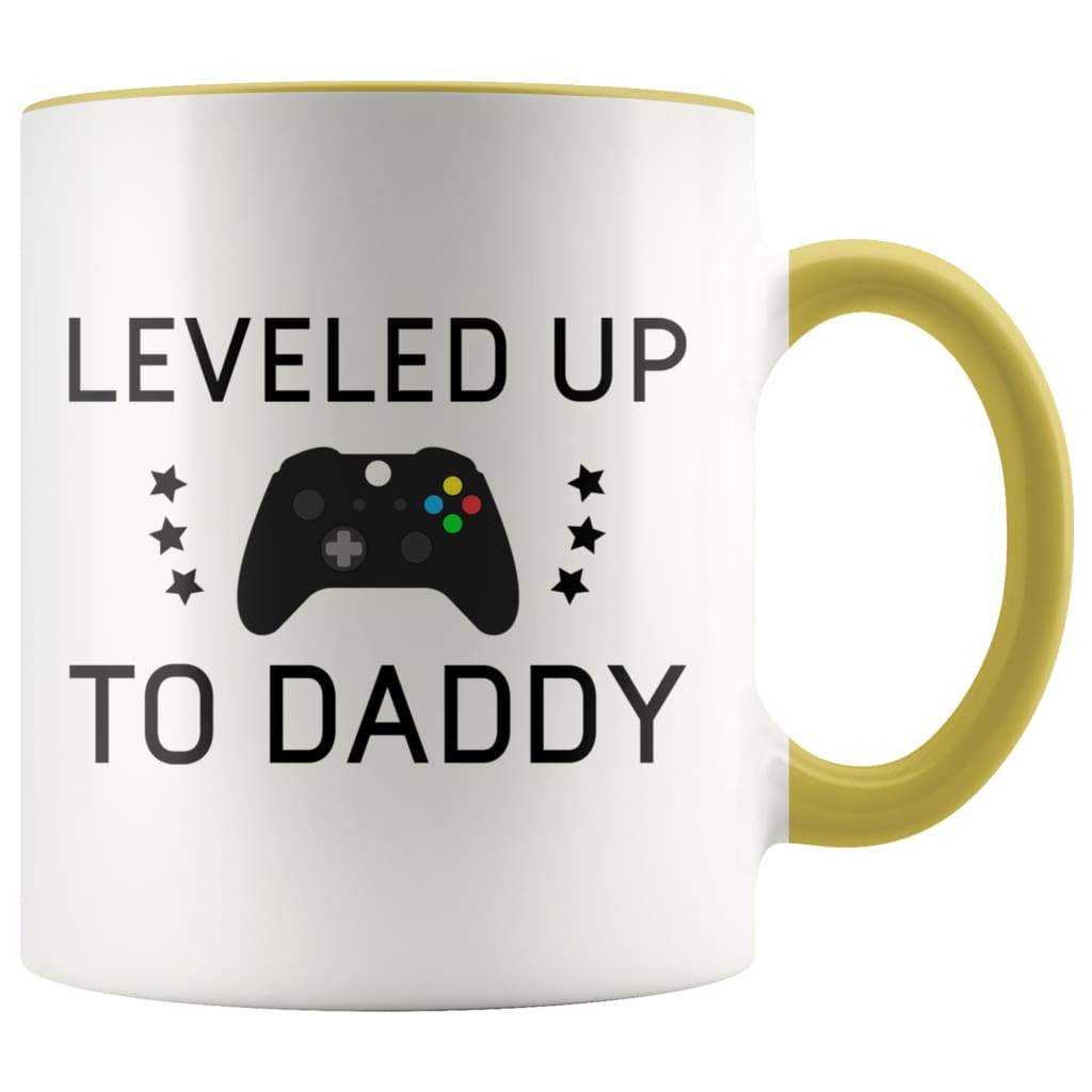 New Dad Gift, First Fathers Day Gamer, Leveled Up To Daddy Coffee Mug Gift - BackyardPeaks