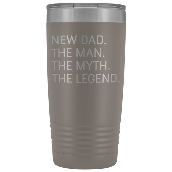 New Dad Gifts Pregnancy Announcement The Man The Myth The Legend Stainless Steel Vacuum Travel Mug Insulated Tumbler 20oz $31.99 | Pewter