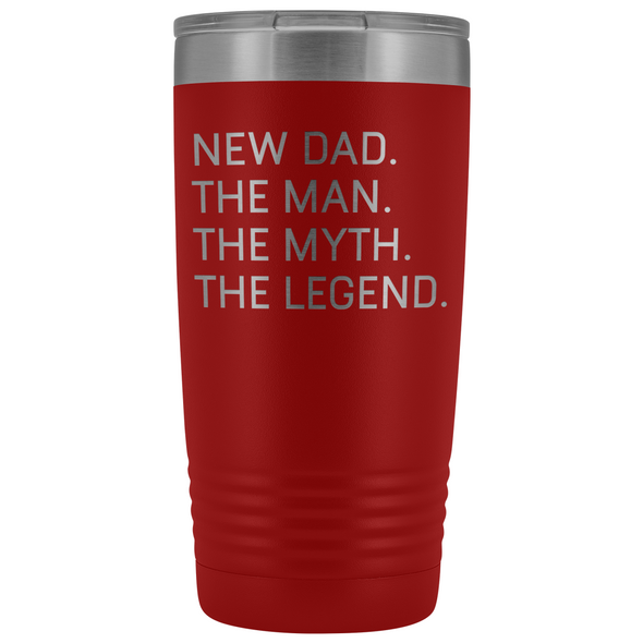 New Dad Gifts Pregnancy Announcement The Man The Myth The Legend Stainless Steel Vacuum Travel Mug Insulated Tumbler 20oz $31.99 | Red