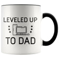 New Dad Mug Gift: Leveled Up To Dad PC Gamer Coffee Mug $14.99 | Black Drinkware