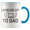 New Dad Mug Gift: Leveled Up To Dad PC Gamer Coffee Mug $14.99 | Blue Drinkware