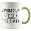New Dad Mug Gift: Leveled Up To Dad PC Gamer Coffee Mug $14.99 | Green Drinkware