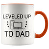 New Dad Mug Gift: Leveled Up To Dad PC Gamer Coffee Mug $14.99 | Orange Drinkware