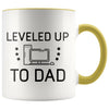 New Dad Mug Gift: Leveled Up To Dad PC Gamer Coffee Mug $14.99 | Yellow Drinkware