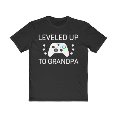 New Grandpa Gift: Leveled Up To Grandpa Mens T-Shirt | Grandpa To Be Gift $19.99 | Black / L T-Shirt