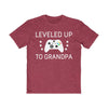 New Grandpa Gift: Leveled Up To Grandpa Mens T-Shirt | Grandpa To Be Gift $19.99 | Heathered Red / XS T-Shirt