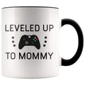 New Mom Gift, First Mothers Day, Leveled Up To Mommy Coffee Mug - BackyardPeaks