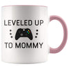 New Mom Gift, First Mothers Day, Leveled Up To Mommy Coffee Mug - BackyardPeaks