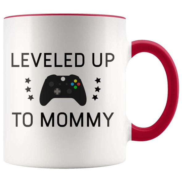 New Mom Gift, First Mothers Day, Leveled Up To Mommy Coffee Mug - BackyardPeaks