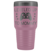 New Mom Gift Leveled Up To Mommy 30oz Insulated Travel Tumbler Mug Personalized Color $39.99 | Light Purple Tumblers