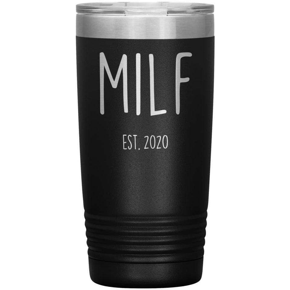 New Mom Gift Milf Est 2020 Expecting Mother Baby Shower Gift Travel Cup Insulated Vacuum Tumbler 20oz