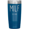 New Mom Gift Milf Est 2020 Expecting Mother Baby Shower Gift Travel Cup Insulated Vacuum Tumbler 20oz $29.99 | Blue Tumblers