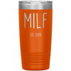 New Mom Gift Milf Est 2020 Expecting Mother Baby Shower Gift Travel Cup Insulated Vacuum Tumbler 20oz $29.99 | Orange Tumblers