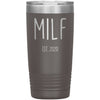 New Mom Gift Milf Est 2020 Expecting Mother Baby Shower Gift Travel Cup Insulated Vacuum Tumbler 20oz $29.99 | Pewter Tumblers