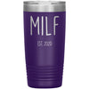 New Mom Gift Milf Est 2020 Expecting Mother Baby Shower Gift Travel Cup Insulated Vacuum Tumbler 20oz $29.99 | Purple Tumblers