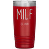 New Mom Gift Milf Est 2020 Expecting Mother Baby Shower Gift Travel Cup Insulated Vacuum Tumbler 20oz $29.99 | Red Tumblers