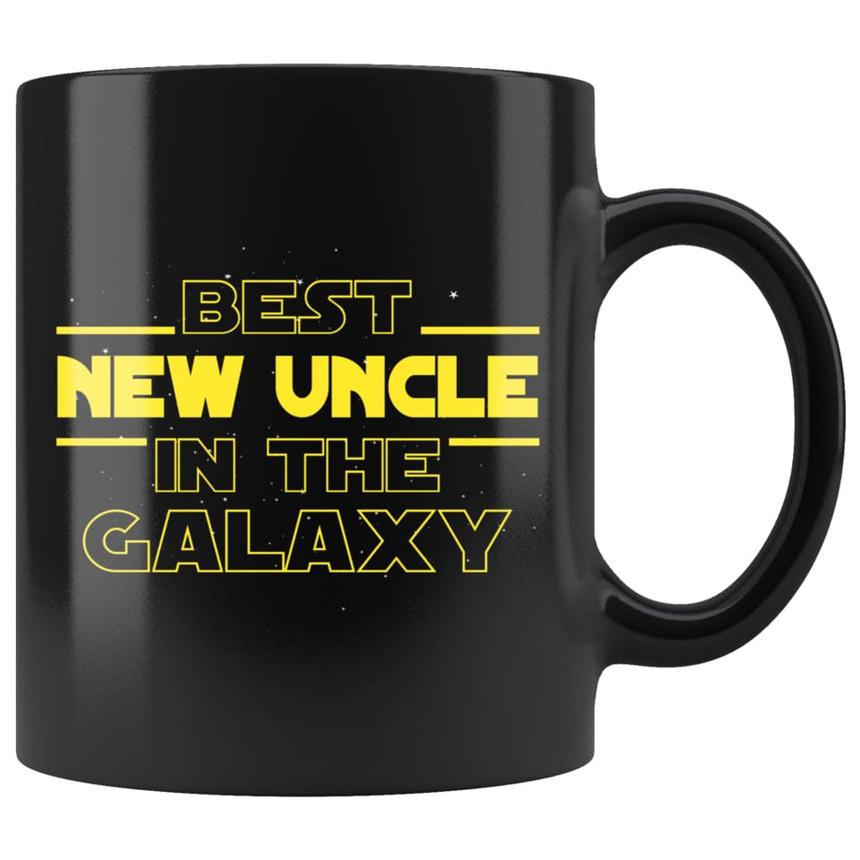 New Uncle Gift Pregnancy Announcement Uncle To Be Best New Uncle In The Galaxy Coffee Mug Tea Cup Black 11 ounce
