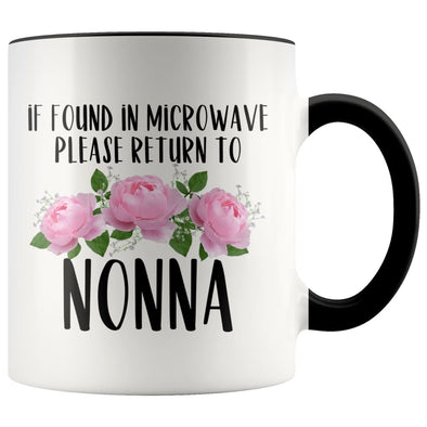 Nonna Gift Ideas for Mother’s Day If Found In Microwave Please Return To Nonna Coffee Mug Tea Cup 11 ounce $14.99 | Black Drinkware