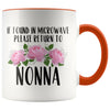 Nonna Gift Ideas for Mother’s Day If Found In Microwave Please Return To Nonna Coffee Mug Tea Cup 11 ounce $14.99 | Orange Drinkware