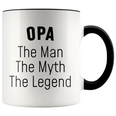 Opa Gifts Opa The Man The Myth The Legend Opa Christmas Birthday Father’s Day Coffee Mug $14.99 | Black Drinkware