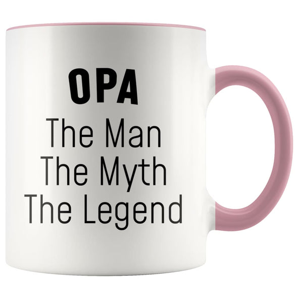 Opa Gifts Opa The Man The Myth The Legend Opa Christmas Birthday Father’s Day Coffee Mug $14.99 | Pink Drinkware