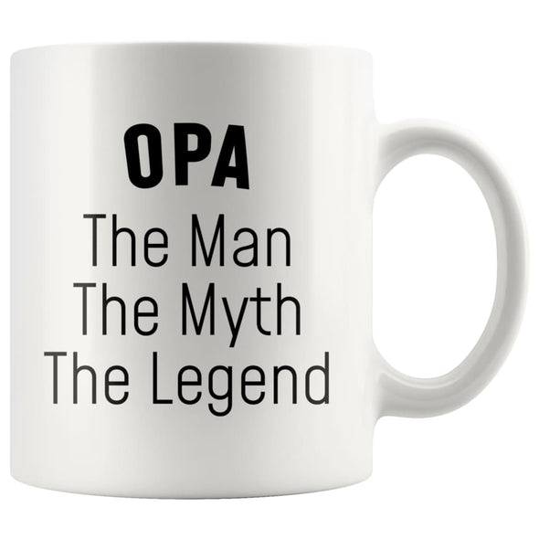 Opa Gifts Opa The Man The Myth The Legend Opa Christmas Birthday Father’s Day Coffee Mug $14.99 | White Drinkware
