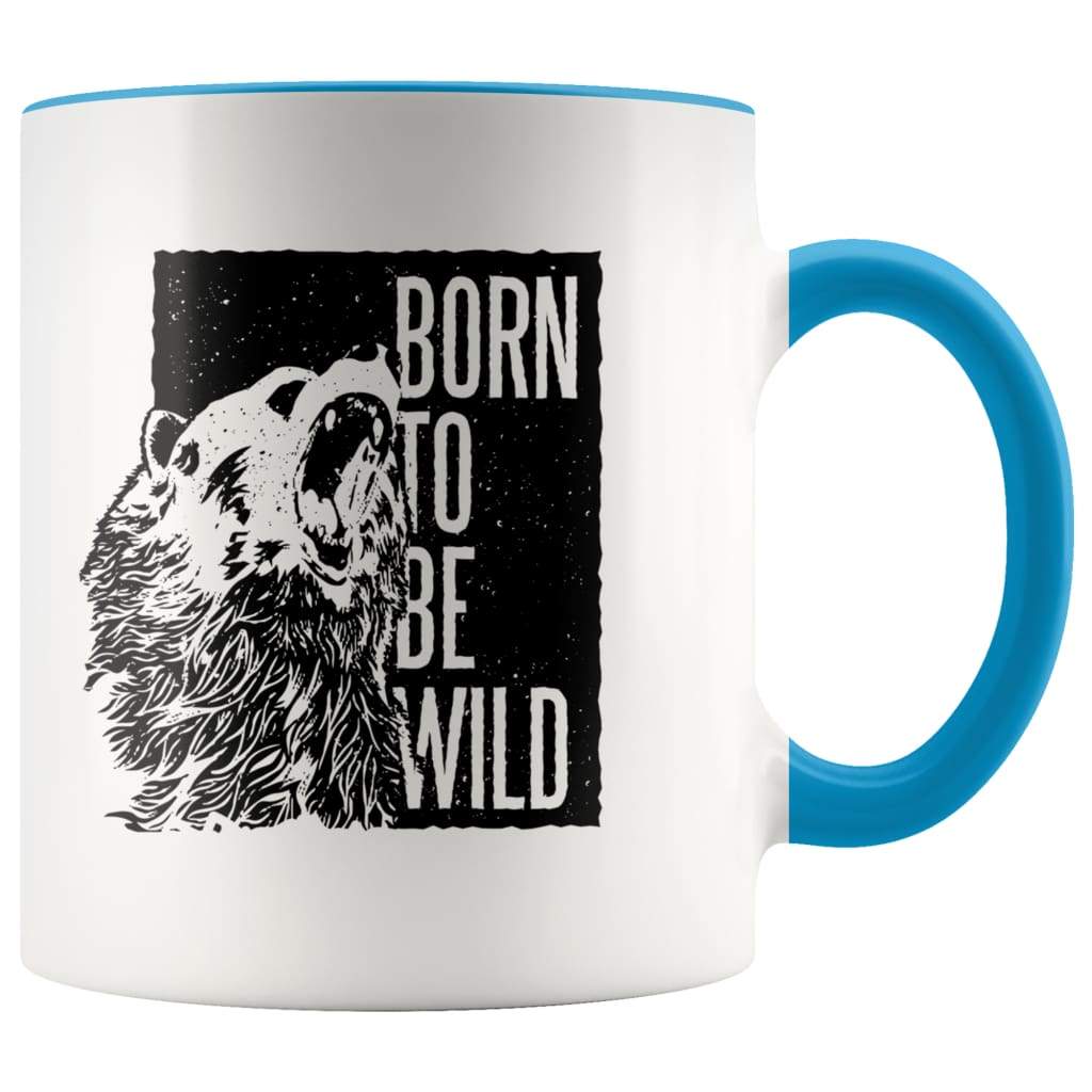 Outdoor Gift Men And Women - Born To Be Wild Coffee Mug - Blue - Custom Made Drinkware