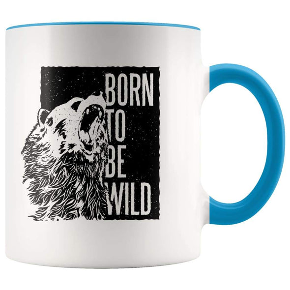 Outdoor Gift Men And Women - Born To Be Wild Coffee Mug - Blue - Custom Made Drinkware