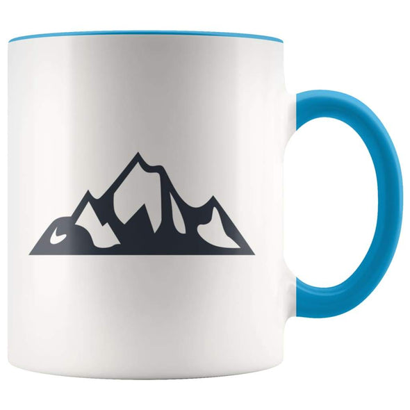 Outdoor Gift Women And Men - Mountains Coffee Mug - Blue - Custom Made Drinkware
