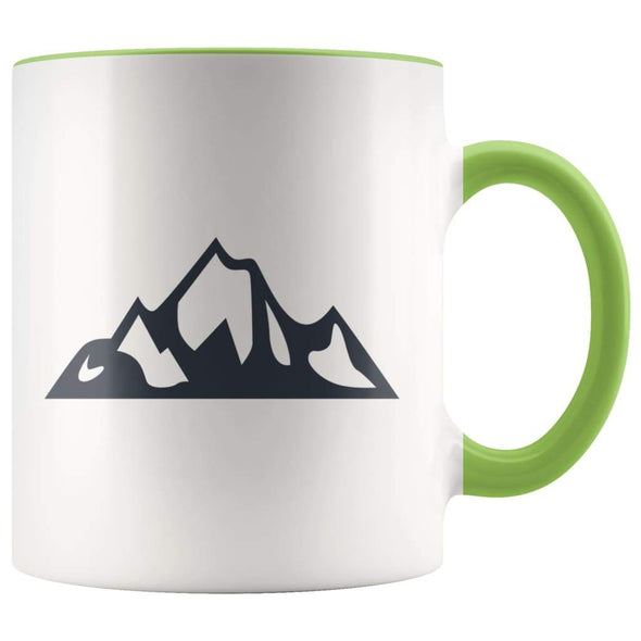 Outdoor Gift Women And Men - Mountains Coffee Mug - Green - Custom Made Drinkware